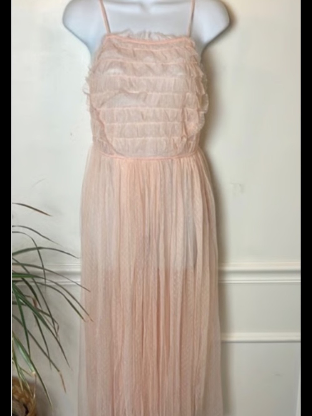 Romeo & Juliet Couture Tulle Ruffle Midi Dress New With Tags Size Small Blush